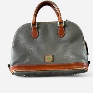 Dooney & Bourke Gray Satchel with Tan Accents